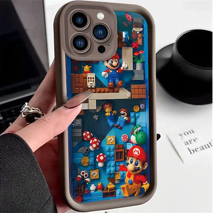 Cartoon Super M-Marios Bros Case for iPhone 16 E 15 Pro Max 14 Plus 13 12 Mini 11 Pro Max XS X 8 7 SE Liquid Silicone Back Cover