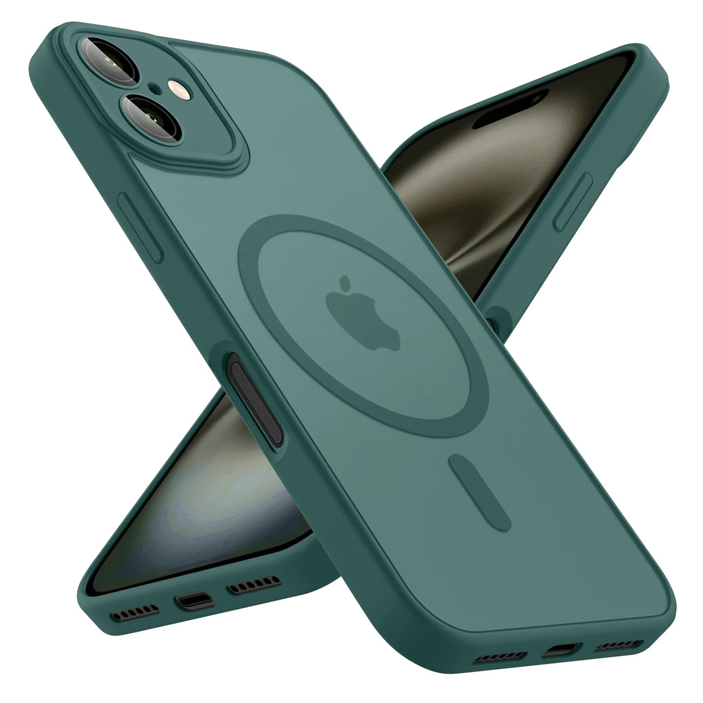 Luxury Frosted Phone Case For iPhone 16 15 14 13 12 11 Pro Max Plus 17 Air For Magsafe Matte Transparent Magnetic Cover