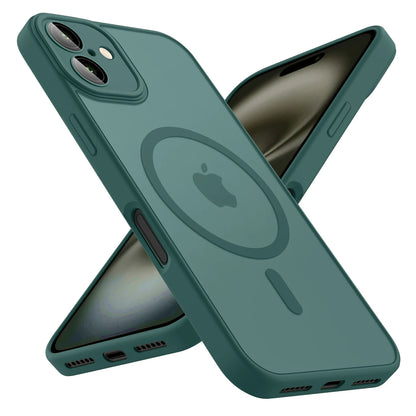 Luxury Frosted Phone Case For iPhone 16 15 14 13 12 11 Pro Max Plus 17 Air For Magsafe Matte Transparent Magnetic Cover