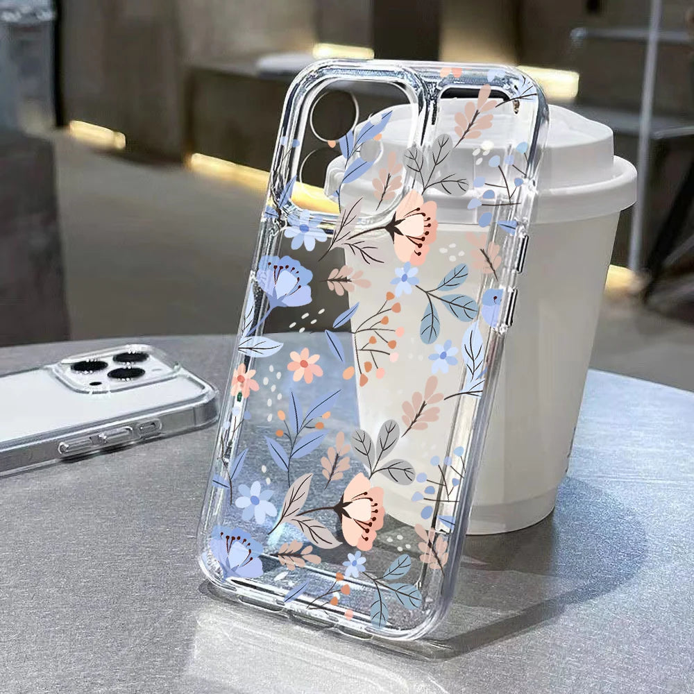 S25 Ultra Case For Samsung A55 5G A54 A53 A52 A56 A36 A26 A33 A34 A16 A35 A32 S24 S23 Plus S22 S21 S20 FE Flower Soft TPU Cover