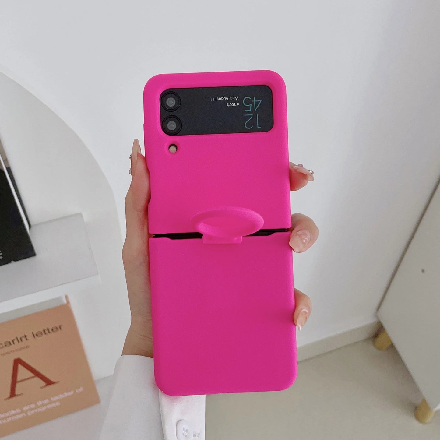 Liquid Silicone Ring Holder Case for Samsung Galaxy Z Flip 3 4 5G Flip4 Flip3 Flip2 Flip1 Foldable Full Protection Fashion Cover