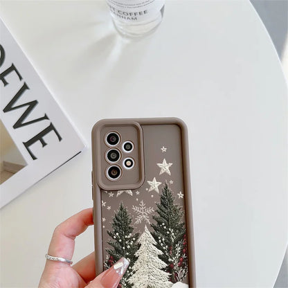 For Samsung Galaxy S25 Ultra S24 S23 FE S22 S21 S20 Plus Note 20 Ultra Shockproof Silicone New Year Christmas Tree Phone Case