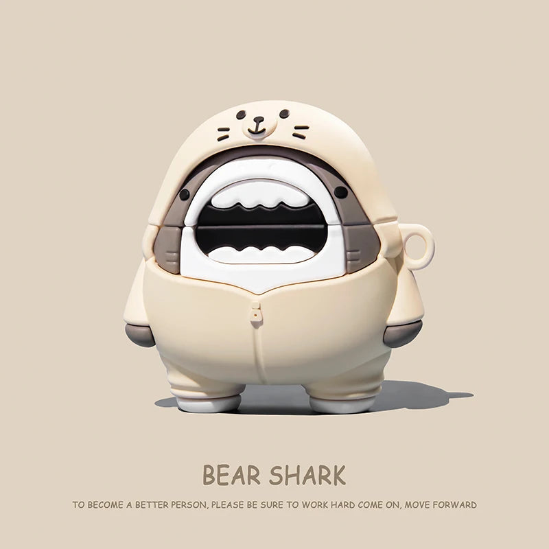 3D Ice Cream Puppy Cartoon Cover for AirPods 4 Case Cute Earphone Case for AirPods Pro 2 Charging Cover for AirPods 4 3 2 1