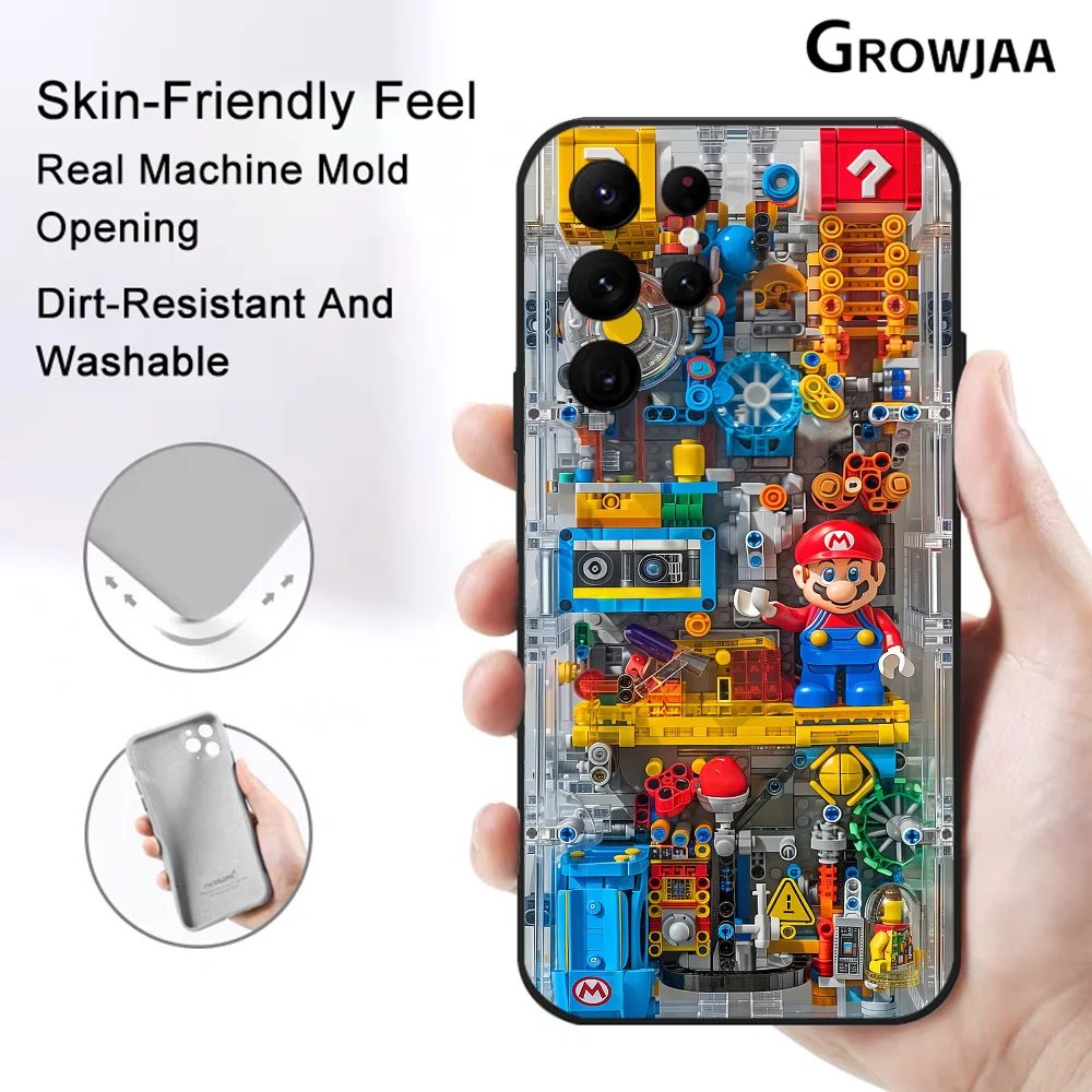 Super M-MarioS Bros Game Phone Case for Samsung Galaxy S24 Ultra S22 S23 Ultra S21 S20 5G Protective Silicone TPU Funda