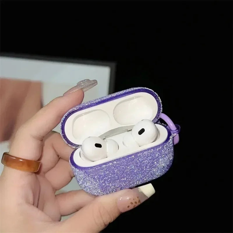 For Airpods 4 3 2 1 Glitter Rhinestone Case Bling Matte Protective Funda For Airpods Pro2 Bluetooth Earphone Bag 2025