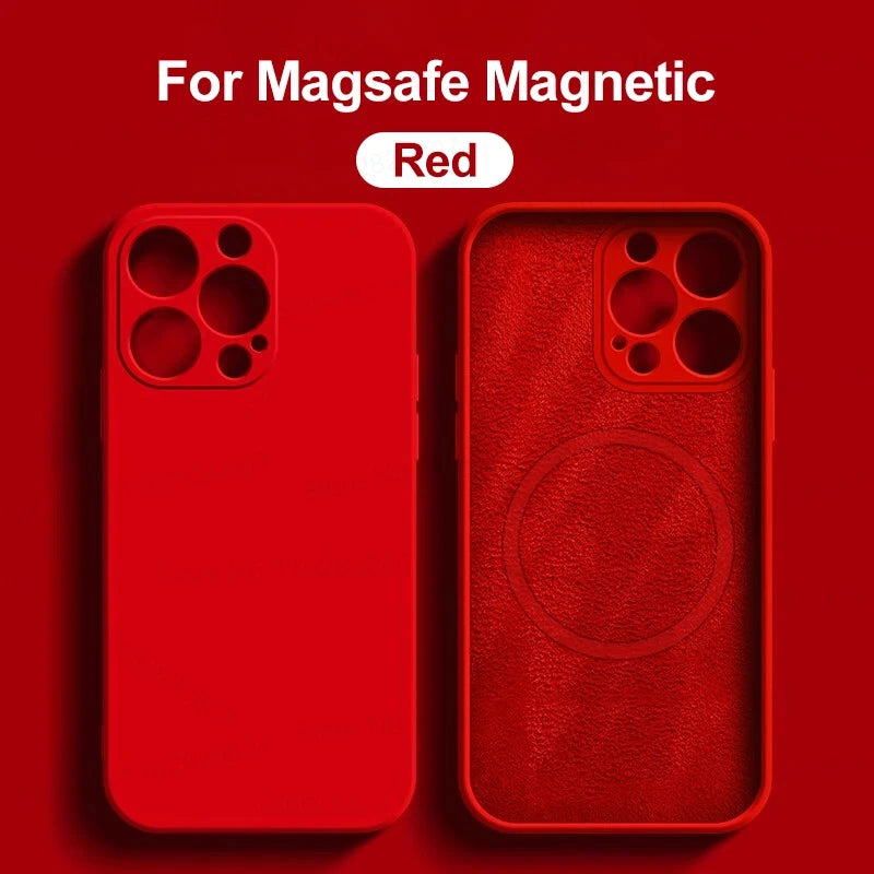Liquid Silicone For Magsafe Magnetic Case For iPhone 16 15 14 12 11 13 Pro Max 16 Plus Wireless Charging Cover Phone Accessories