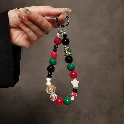 Cute Christmas Phone Chain Pendant Wrist Strap Anti-lost Lanyard Festival For iPhone Decorative Strap Bracelet Phone Accessories