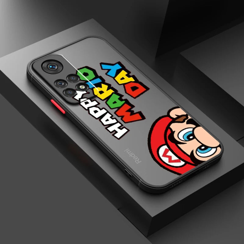 Anime Super M-Mario Cute Art Frosted Translucent For Redmi Note 13 12 12S 12T 11 11T 11E 10 10S 9 Pro Plus 5G Back Phone Case