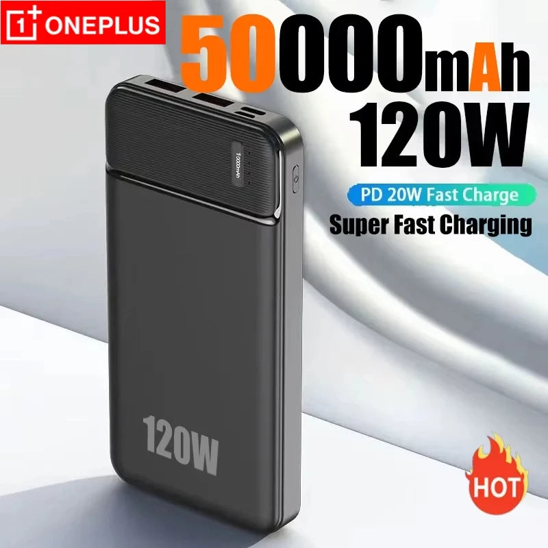 OnePlus 50000mAh 120W Power Bank 20W Portable Fast Charger External Battery PowerBank High Capacity PowerBank For iPhone Samsung