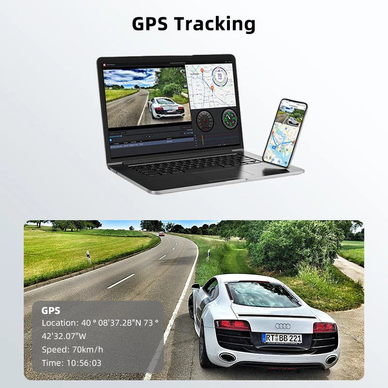 Ultra HD Dash Cam 4K Loop Recording 24H Parking Monitoring Optional 1080P Night Vision Rear Camera Supports WiFi APP Control