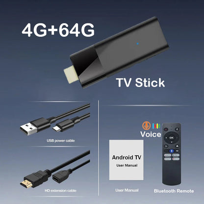 Q12 Mini TV Stick Android 14 ATV Ram 4GB 8GB Rom 64GB 128GB Quad Core Allwinner H313 2.4G&5G Wifi Global Streaming Smart TV Box