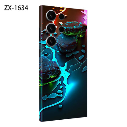 Colorful Decal Skin for Samsung Galaxy S24 S23 S25 Ultra Plus S24Ultra Back Screen Protector Cover Wrap Stones Sticker