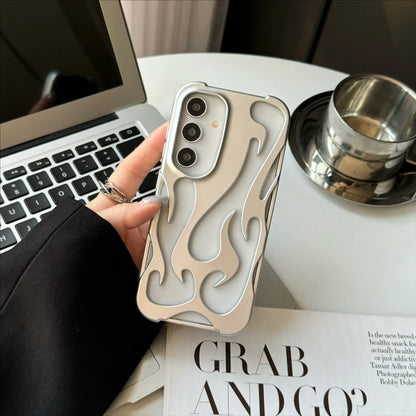 New 3D Flame pattern Case For Samsung Galaxy S25 S24 S22 S23 Ultra Plus A16 A06 A55 Fashion Hollow Slim Shockproof soft Cover