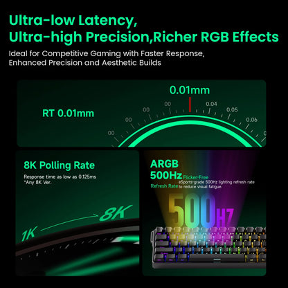 MONSGEEK FUN60 PRO&MAX HE Machanical Keyboard Magnetic Switch 60% Wireless Gaming Keyboard Rapid Trigger 8K ARGB Custom Keyboard
