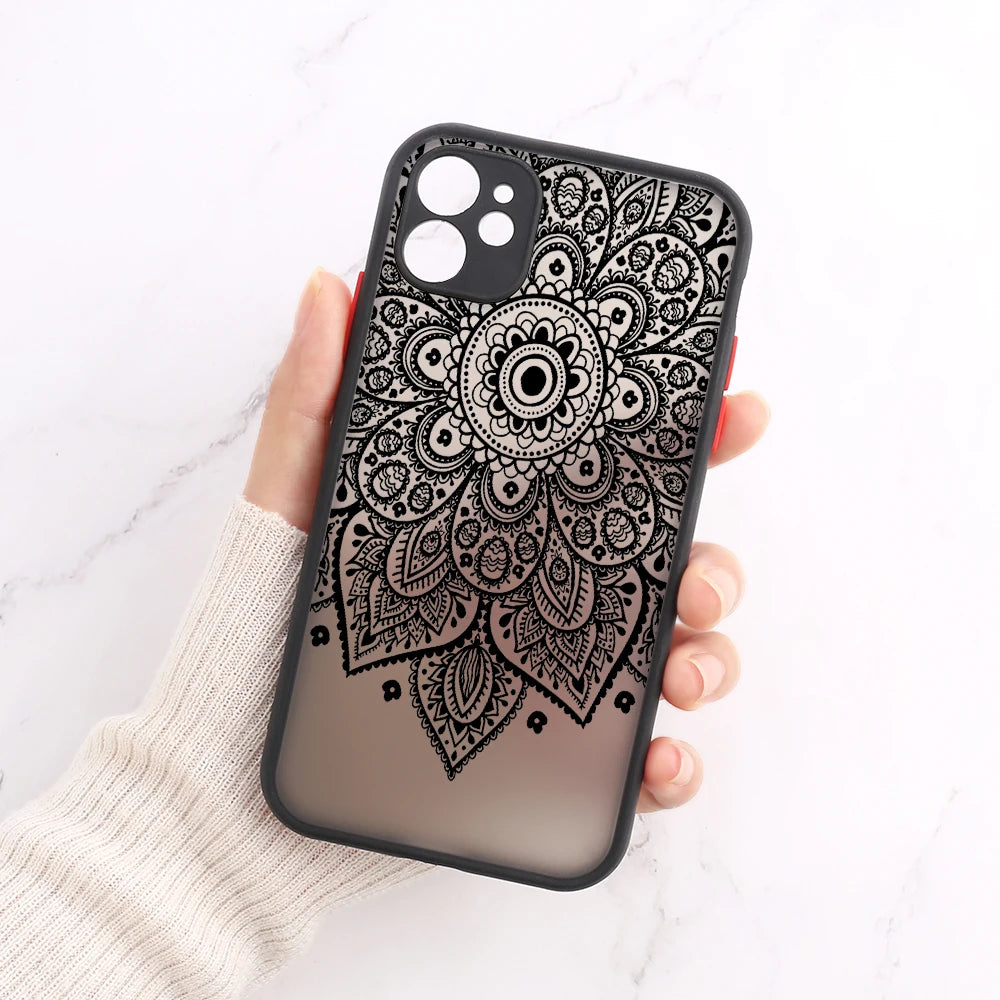Mandala Dreamcatcher Case For iPhone 11 13 14 12 15 Pro Max Mini XR XS Max 6s 8 7 Plus SE 2022 2020 Clear Shockproof Phone Cover