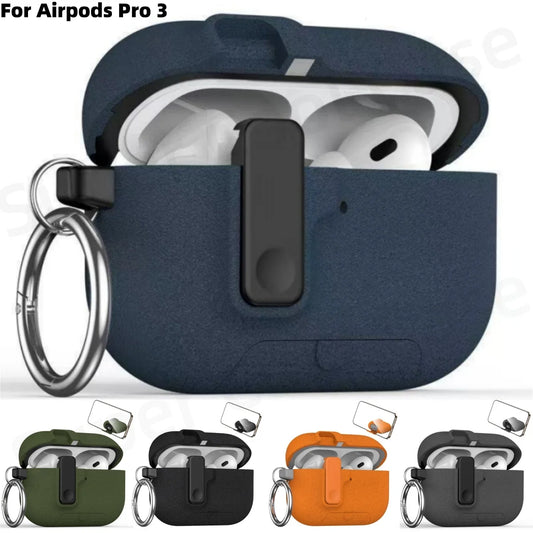 (Fluffy Blue) For Airpods Pro 3 New Full Protection Auto Pop-Up Lid Design with Lanyard Wireless Charging Case For Airpods Pro 3
