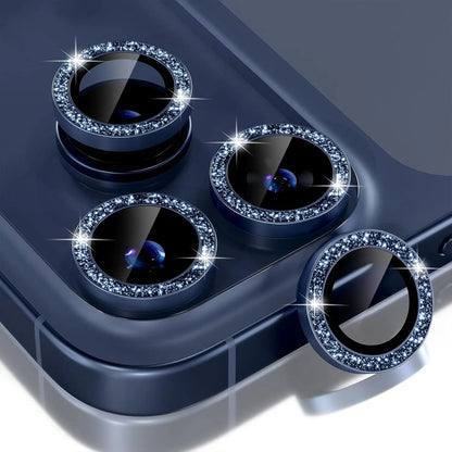 Bling Glitter Diamond Metal Frame Camera Protector For IPhone 18 Pro Max 17 Pro 17 Alloy Lens Tempered Glass Film Ring Cover Cap