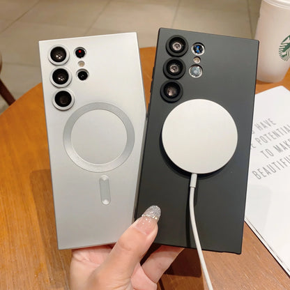 Luxury For Magsafe Magnetic Case For Samsung Galaxy S24 S25 S22 S23 Ultra Plus S20 S21 FE Note 20 A35 A55 A05 A15 Soft TPU Cover