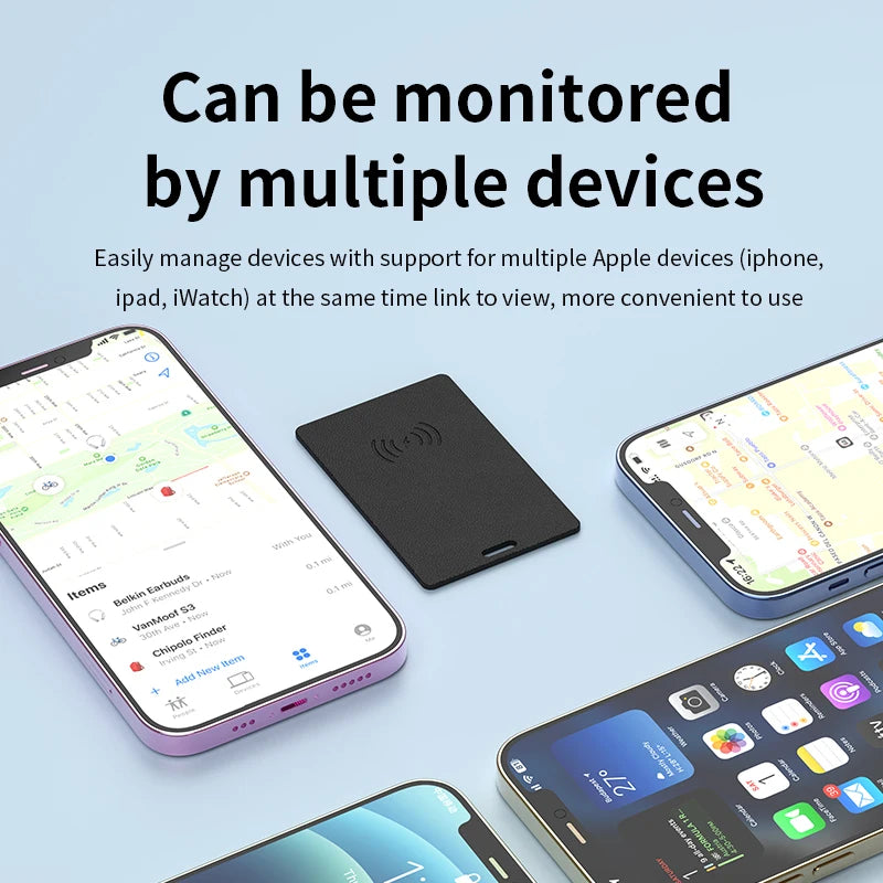Wallet Tracking Card Ultra-thin GPS Location Smart Anti-loss Tag for Iphone Find My Bluetooth Device Wireless Charging Ipx6