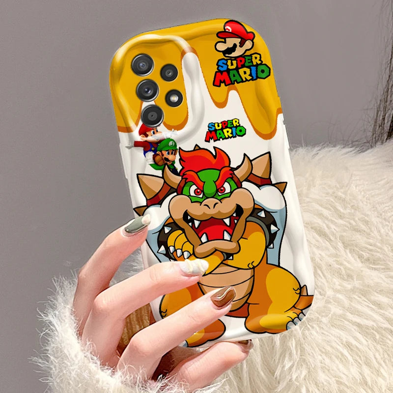 M-Marios Popular Cartoon Art For Samsung A55 A54 A53 A52 A35 A34 A33 A32 A25 A24 A23 A22 A21S A15 A13 A14 5G Wave Oil Funda