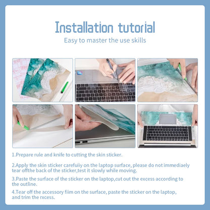 DIY Marble Cover Laptop Skins Vinyl Stickers 13"14"15.6"17.3"PVC Film Waterproof Skin Decorate Decal for Macbook/Lenovo/HP/Acer