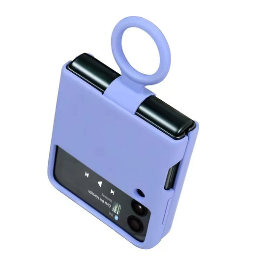 Liquid Silicone Ring Holder Case for Samsung Galaxy Z Flip 3 4 5G Flip4 Flip3 Flip2 Flip1 Foldable Full Protection Fashion Cover