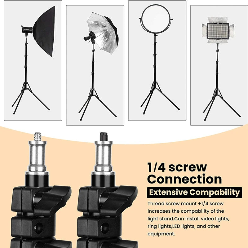 NAGNAHZ 78'' Photographic Lighting Tripod Aluminum Alloy Foldable Portable Light stand Photography Camera Flash Mount Brackets