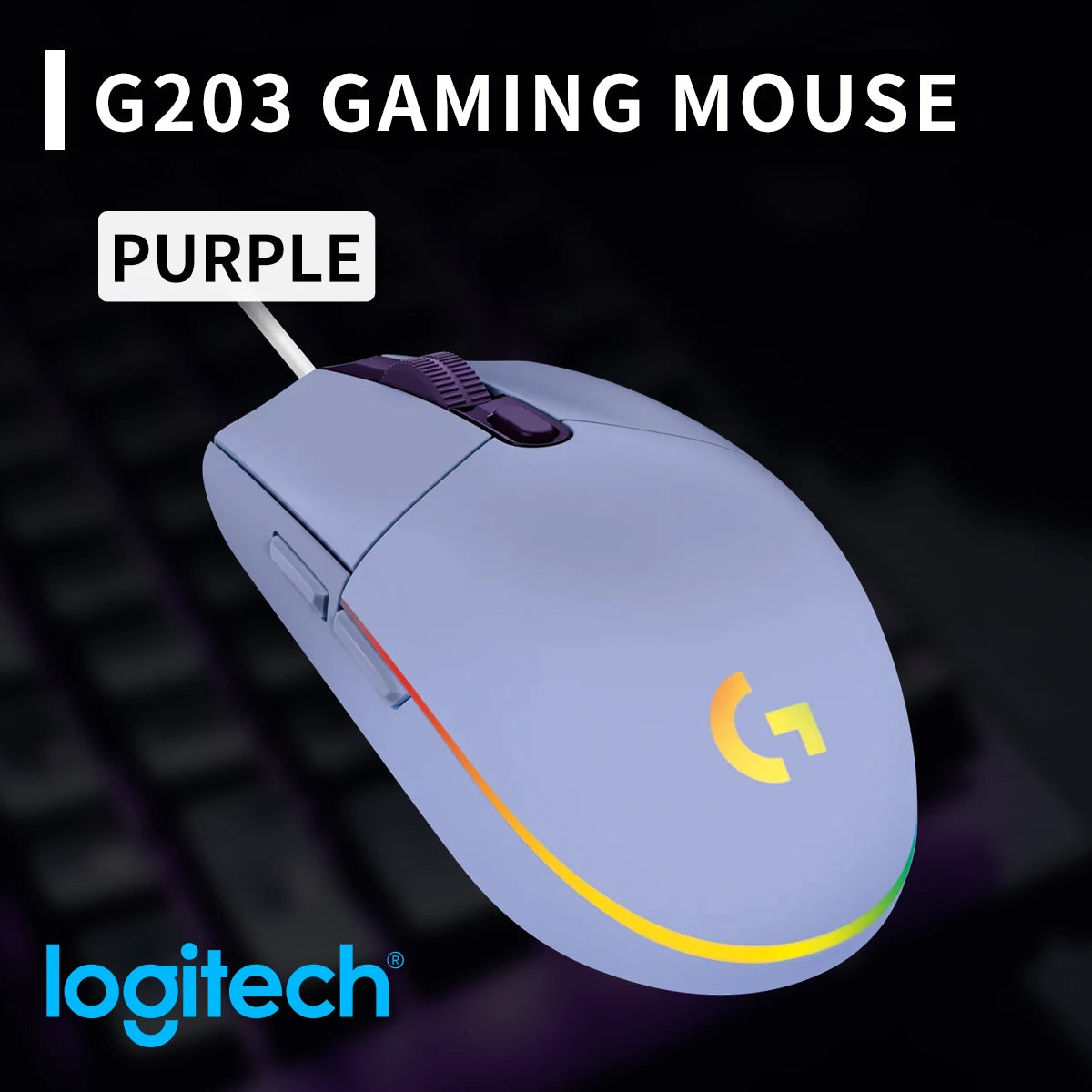 Logitech G203 Wired Gaming Mouse, Esports-Grade, 6 Programmable Buttons & Multi-Color for Competitive Games