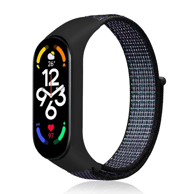 Nylon loop Mi band 4 5 6 Strap Replacement Soft Adjustable Wrist Watchband Pulsera correa For Xiaomi Mi band 3 4 5 6 7 Bracelet