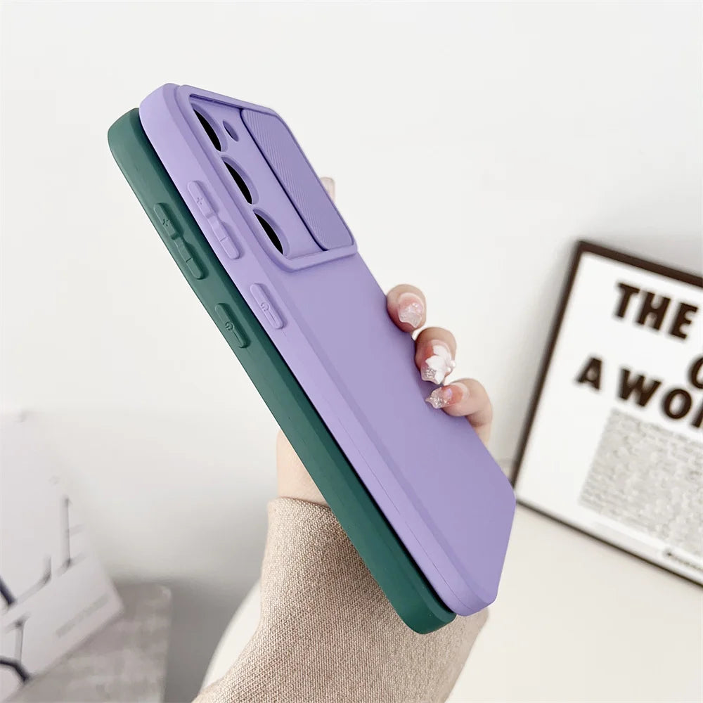 Slide Camera Protection Case For Samsung S25 A16 A06 S24 S23 S22 S21 Ultra Plus FE A34 A24 A14 A54 A73 A53 A33 A51 A55 A35 Cover