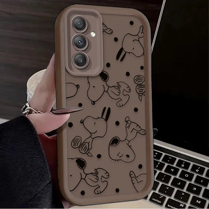 Cute Anime S-Snoopys Case For Samsung Galaxy S24 S25 S23 Ultra S22 S21 Plus FE A36 A56 A26 A16 A06 A15 A25 A35 A55 5G Back Cover