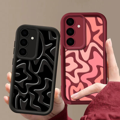 Striped Pattern Phone Case For Samsung Galaxy A16 A55 A54 A15 A14 A25 A35 A56 5G S25 Edge S25 S24 S23 S22 Ultra S24 FE TPU Cover