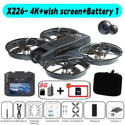 X226 Drone Professional 4K HD Dual Camera LCD VR Remote Control WIFI FPV UAV RC Quadcopter Aerial Photography Airplane Toy Gifts