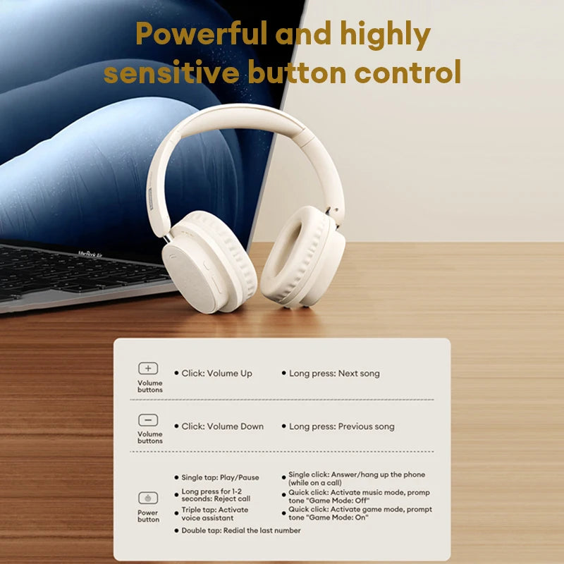 Lenovo LS105 Gaming Wireless Headphone with Mic 30H Over-Ear Headphones Bluetooth 6.0 Foldable HIFI Sound Sport Earphones Choice