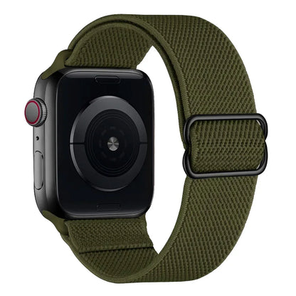 Nylon Loop Strap For Apple Watch 49mm 45mm 41mm 44mm 42mm 46mm Adjustable Elastic Belt iWatch Ultra 3/2 11 10 9 8 7 6 5 SE3 Band