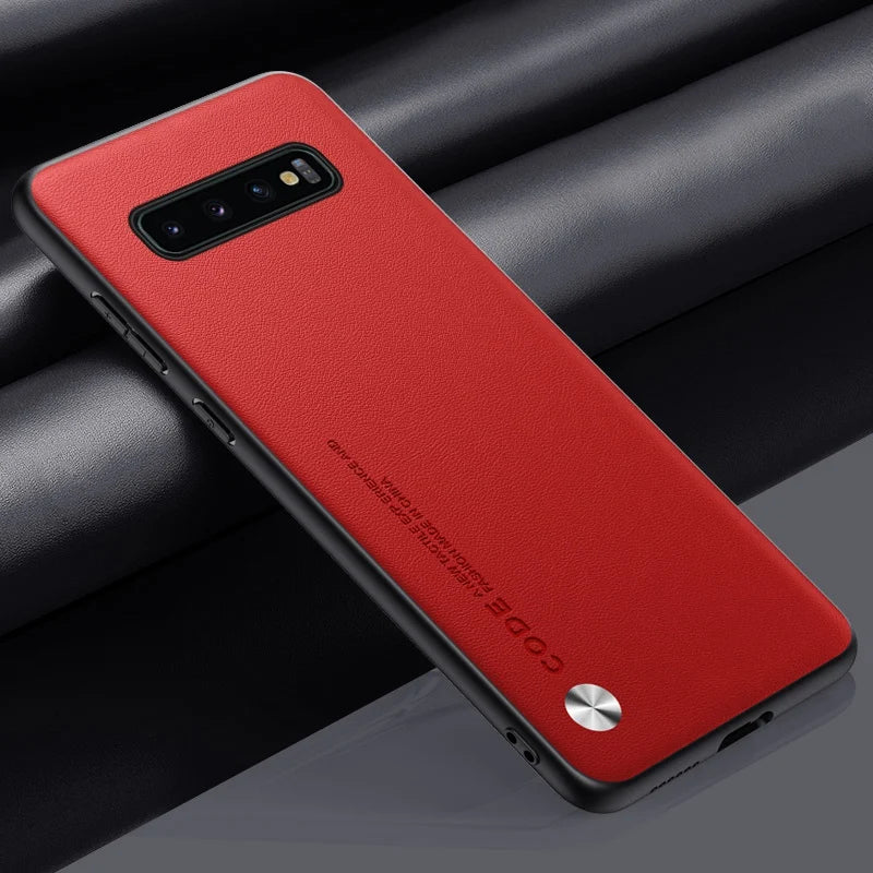 For Samsung S10 5G Phone Case Coque Luxury PU Leather Case For Samsung Galaxy S10 Plus S10Plus Matte Silicone Protection Cover