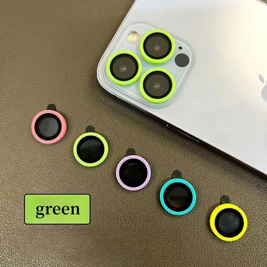 Luminous Ceramic Camera Protector Film For IPhone 14 13 12 11 15 Pro Max 14 Plus 12 13 Mini Lens Ring Tempered Glass Glowing Cap