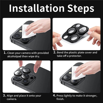 Metal Camera Lens Glass Protector For iPhone 11 12 13 14 15 Pro Max Mini 14Plus 15Plus Ultra High Definition Glass Back Lens