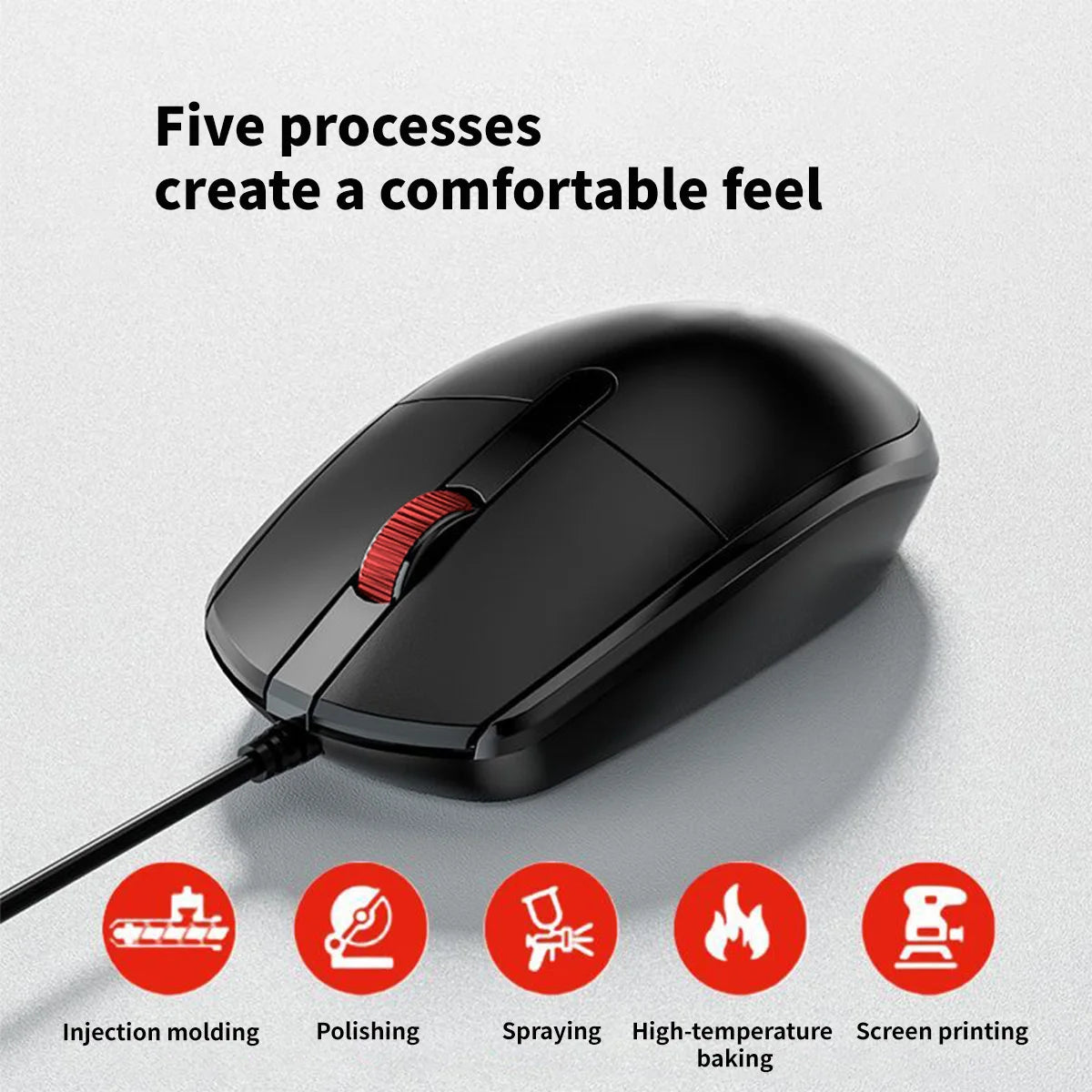 Lenovo M280 Wired Silent Mouse, Suitable for Office, Home, and Business Use, USB Wired, Compatible with Desktop and Laptop