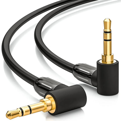3.5mm Aux Audio Cable Right Angle Male to Male Gold-Plating Adapter Cord Speaker HiFi Cables For Car Samsung iPhone Headphones