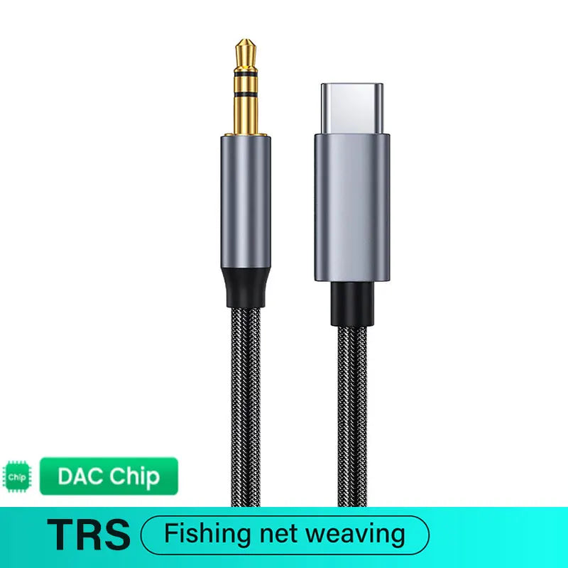 USB C to 3.5mm Jack AUX Audio Cable Car Speaker HiFi Headphone Headset Adapter For iPhone 16 Pro Samsung 0.5m Short 2m 3m Long