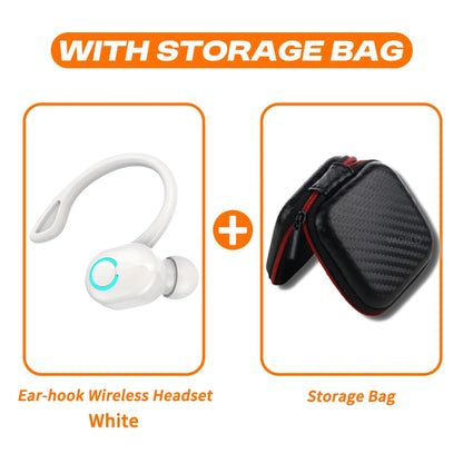 Bluetooth 5.2 Business Wireless Headphone Ear-Hook Mini HIFI Bass Noise Cancelling Earphone With Mic Earbuds Sport Game Headset