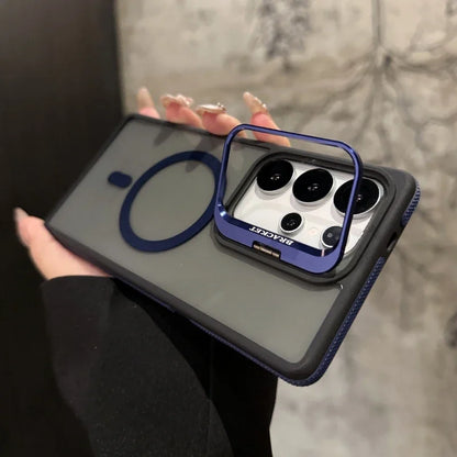 For Magsafe Magnetic Metal Lens Protection Stand Case For  Galaxy Samsung S25 S24 S23  S22 Ultra Plus FE Shockproof Cover Bumper