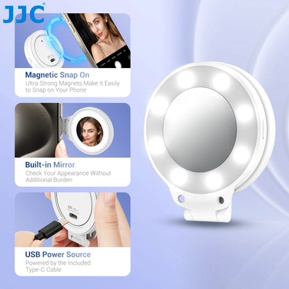 Magnetic Led Selfie Fill Light Mini Portable with USB for Magsafe Iphone 17 16 15 14 Pro Max Android Video Light for Makeup Vlog