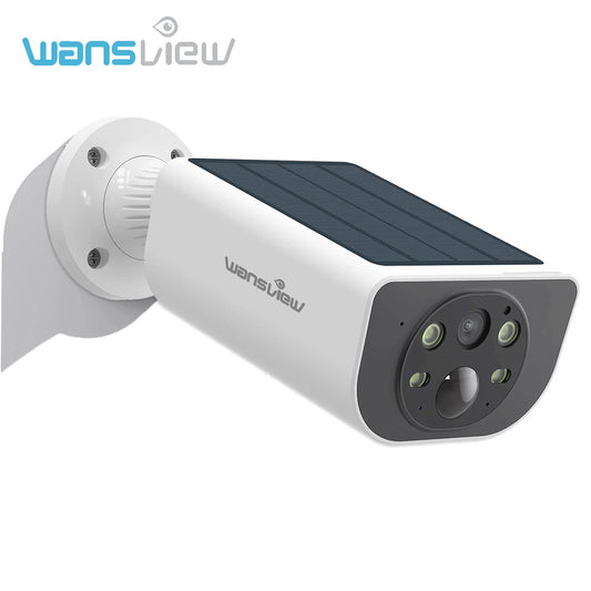 Wansview Outdoor Solar Security Camera with Battery 3MP 2.4G WIFI Camera Battery Cloud Storage Color Night Vision 2-Way Audio