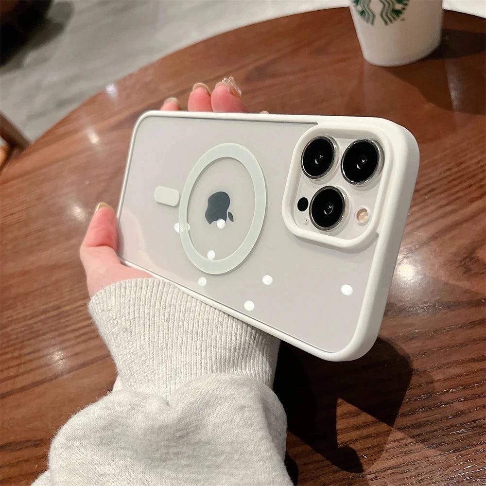 Luxury Clear Magnetic Wireless Charge For Magsafe Case For iPhone 16 15 13 12 11 Pro Max 15 14 Plus Phone Cases Shockproof Cover