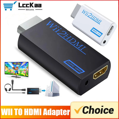 WII To HDMI Converter Full HD 1080P WII To HDMI Wii 2 HDTV Converter Wii To HDMI Adapter 3.5mm Audio for PC HDTV Monitor Display