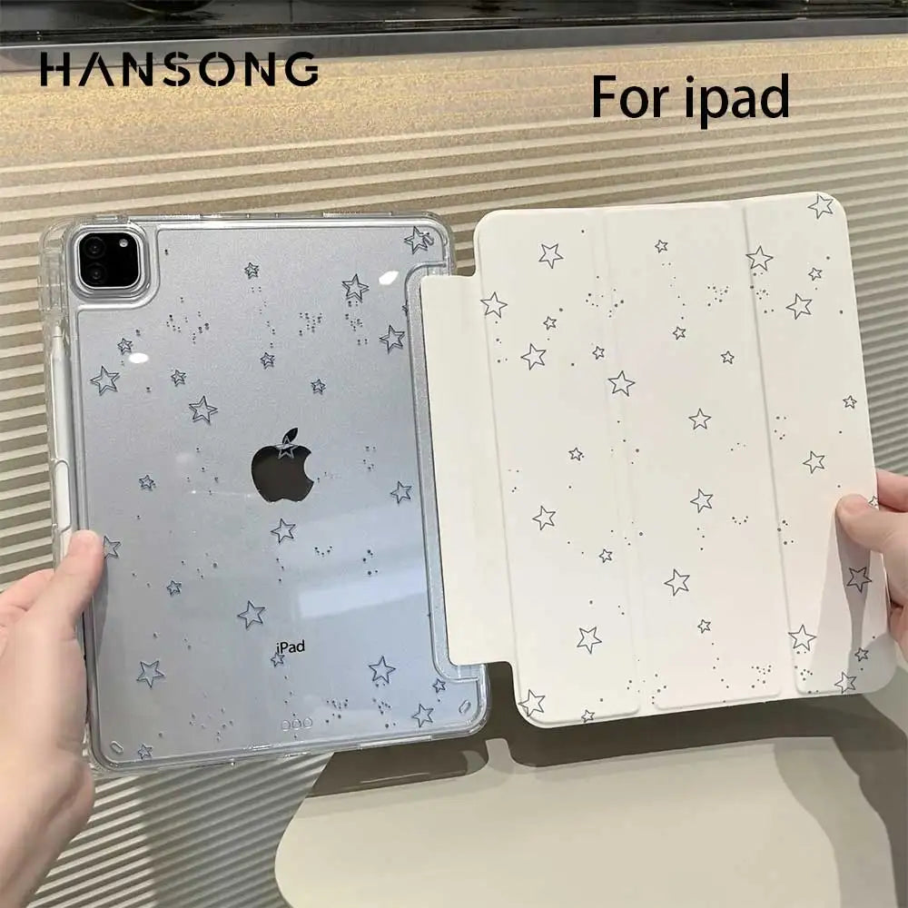 Star Design For iPad 10th/11th A16 For iPad Pro 13 11 m5 m4 m3 12.9 Air 11 13 m2 m3 Air4 5 Pro 11Tablet Protective Foldable Case