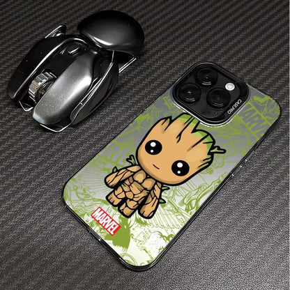 Marvel Cute Spider Man Groot Phone Case for iPhone 16 Pro 15 Pro Max 14 13 12 11 XS 14 Pro Max 16 Plus 14Pro 12Pro Soft Shell