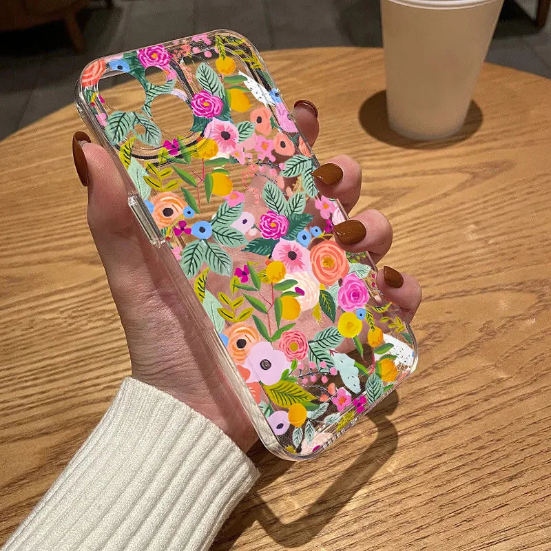S25 Ultra Case For Samsung A55 5G A54 A53 A52 A56 A36 A26 A33 A34 A16 A35 A32 S24 S23 Plus S22 S21 S20 FE Flower Soft TPU Cover